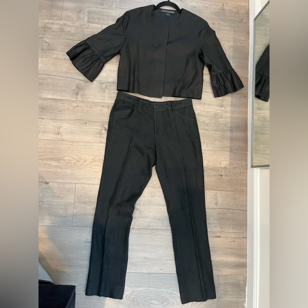 Ralph Lauren black label linen cropped blazer jacket - Picture 10 of 11